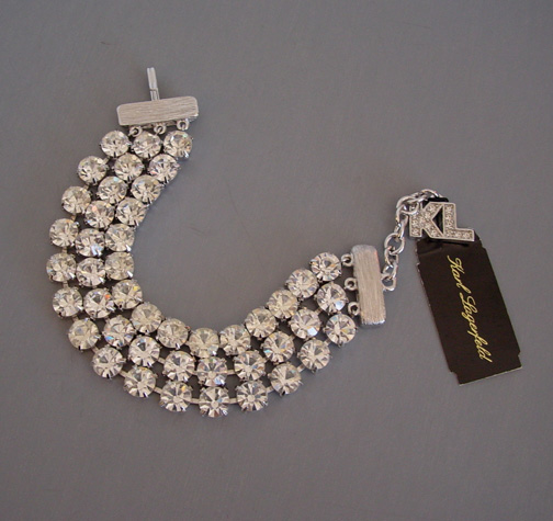 KARL LAGERFELD clear rhinestones wide bracelet