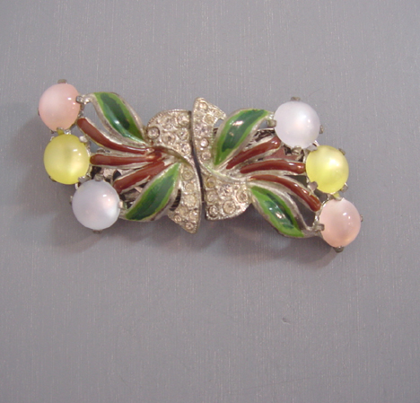 CORO Duette brooch and dress clips combination