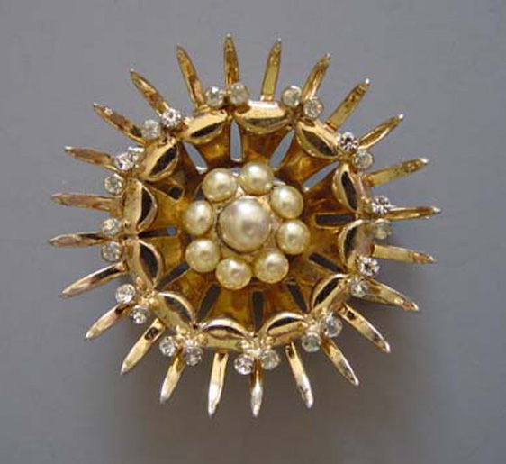 DeRosa starburst fur clip rhinestones