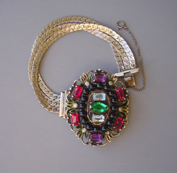DEROSA sterling bracelet black, purple, red, green