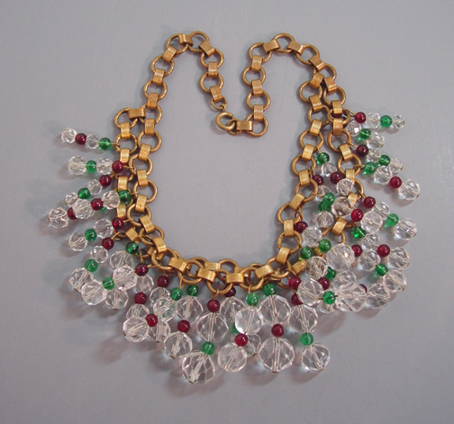 MIRIAM HASKELL Hess lush necklace faceted clear beads
