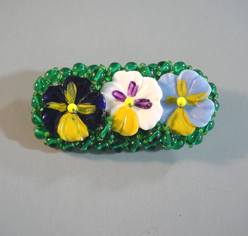 MIRIAM HASKELL Hess rare violets flower bar brooch