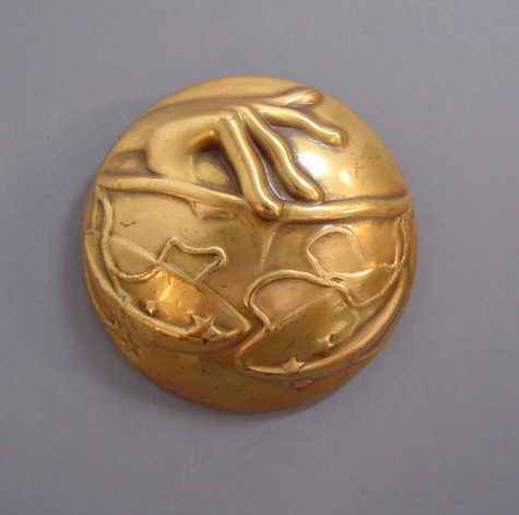 JOSEFF of Hollywood Libra astrological zodiac brooch in domed matte gold