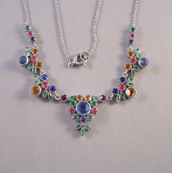 PASTE necklace in blue, pink, green, gold