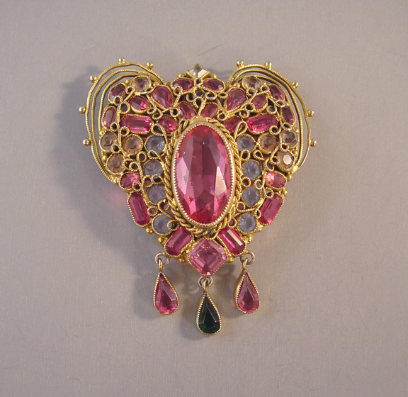 FASHIONCRAFT Robert brooch with pink, blue, green