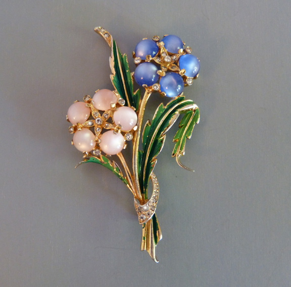 REJA flower bouquet brooch with pink and blue moon glow - $98.00 ...