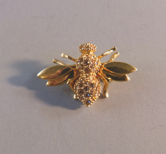 INSECT gold tone metal bee pin