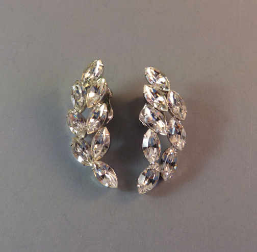 CLEAR sparkling marquis rhinestone earrings