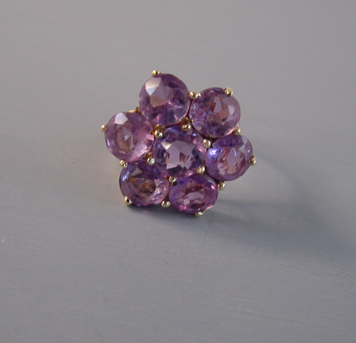 RING amethyst and 9 carat yellow gold ring