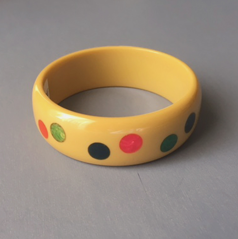 SHULTZ bakelite tan dot bangle