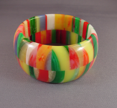 SHULTZ bakelite two row rainbow bangle