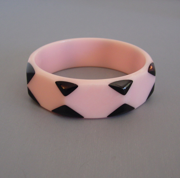 SHULTZ bakelite octagonal bangle rare soft peach
