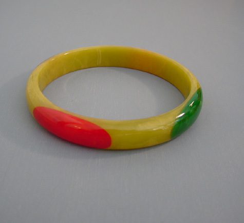 SHULTZ bakelite swamp spacer bangle oval dots