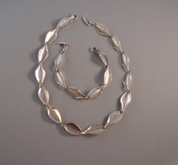 Denmark H.S. Herman Siersbol sterling necklace and bracelet