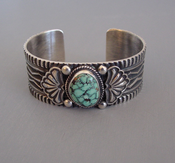SUNSHINE REEVES Lone Mountain turquoise sterling Navajo bracelet