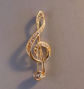 SWAROVSKI musical treble clef brooch - $38.00 - Morning Glory Jewelry ...