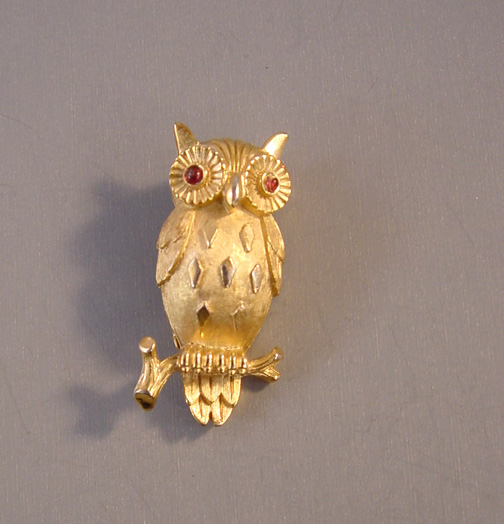 TRIFARI wise old owl figural pin