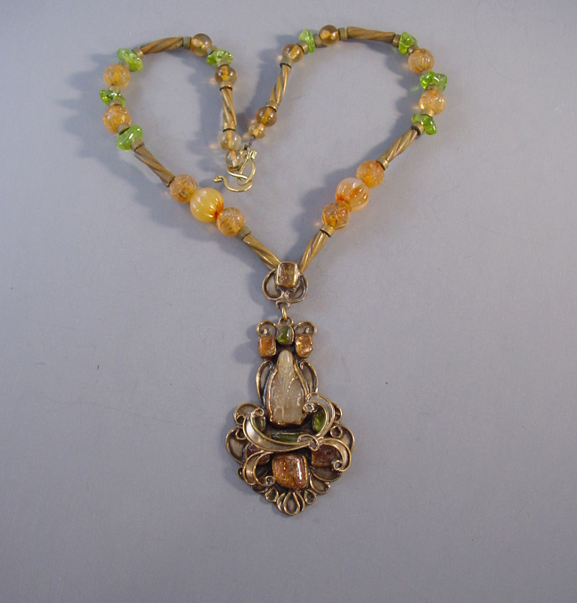 VEGA MADDUX pendant necklace with carved Buddha center