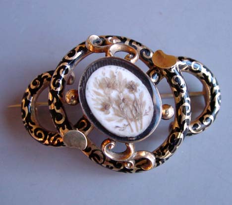 VICTORIAN antique 14k yellow gold brooch palette flowers