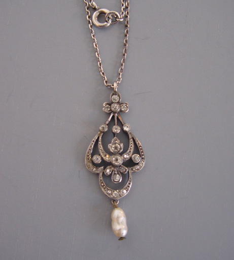 CLEAR paste pendant on sterling chain