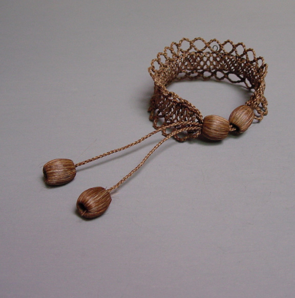 VICTORIAN brown woven hair bracelet