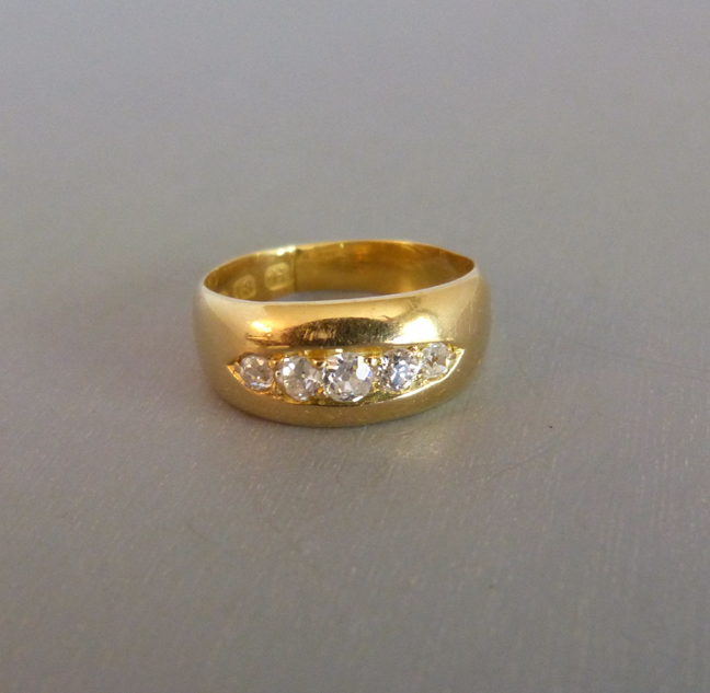 DIAMOND Old European cut 18k gold pinky ring