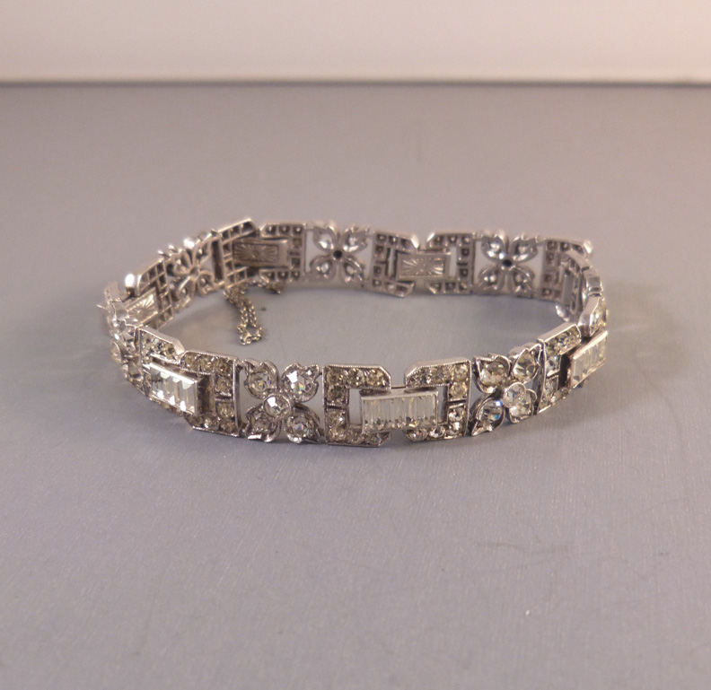 KP Knoll & Pregizer German sterling bracelet with clear pastes