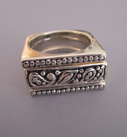 STERLING 3-ring stack, two thin and one thicker