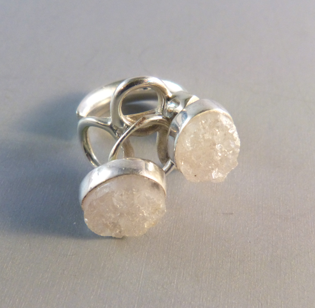 LILLY BARRACK sterling and white Drusy ring