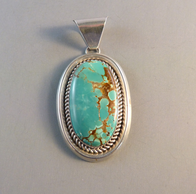REW DINEH Navajo, Native American sterling & turquoise pendant