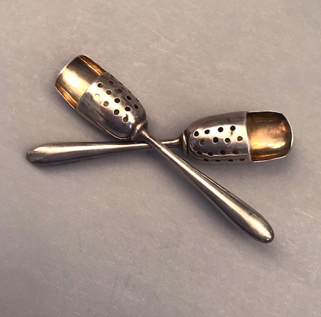 STERLING unusual Whiting sterling pierced and hooded individual spoons