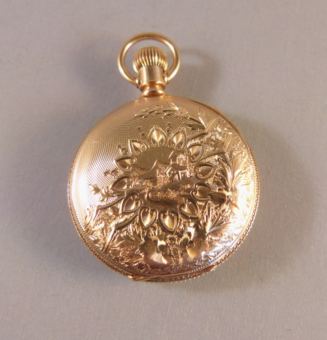 ELGIN Victorian antique 14 karat yellow gold pendant watch