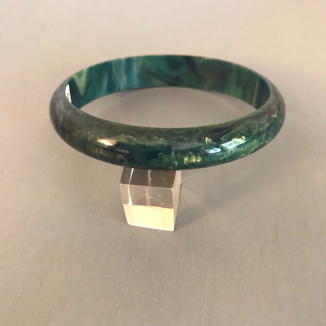BAKELITE blue moon marbled bangle