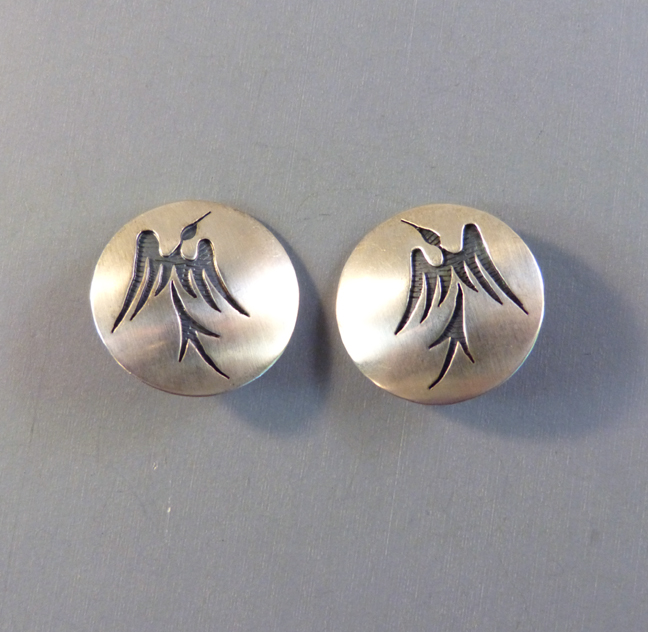 STERLING silver earrings with a Phoenix bird on each