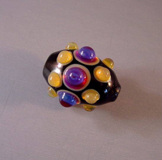 HAND BLOWN glass bead amazing colors masterfully made