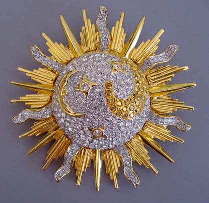 SWAROVSKI sun, moon and stars brooch, 1990s