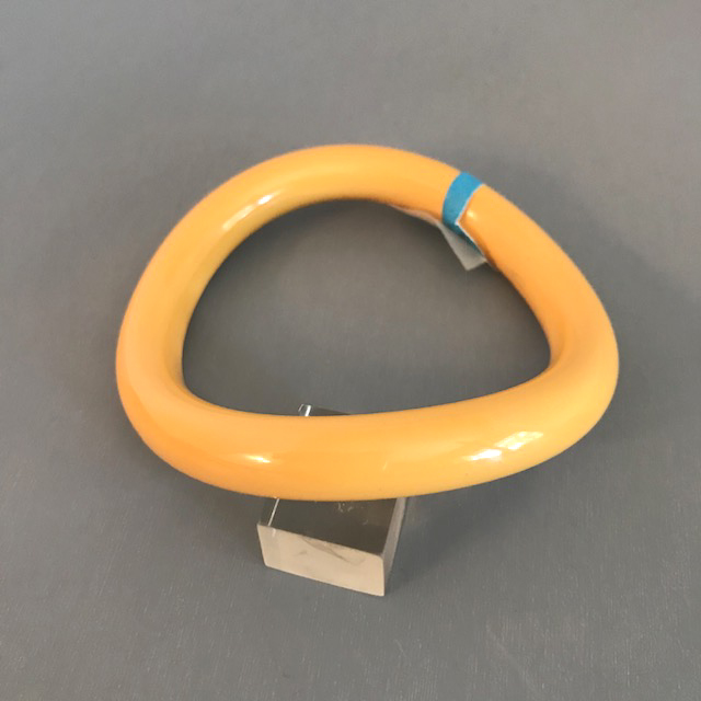 BAKELITE goldenrod yellow wavy shaped bangle