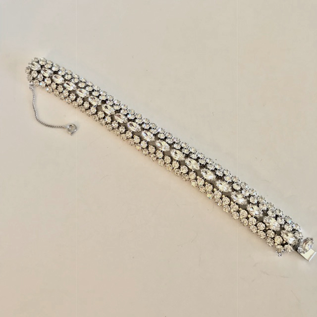 HOBE brilliant clear rhinestones bracelet with both navettes and round stones