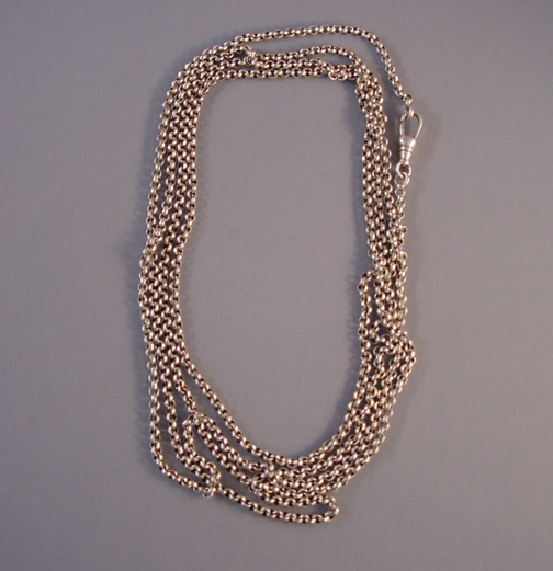 STERLING silver lorgnette chain with a hook 60″