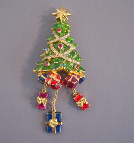 RADKO Christopher Radko Christmas tree pin with colorful enamel