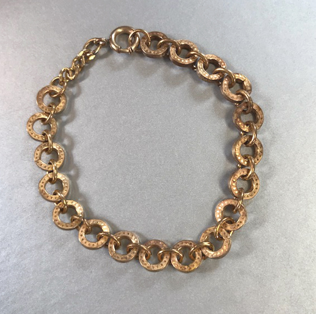 VICTORIAN bracelet made from a watch or vest chain in gold tone