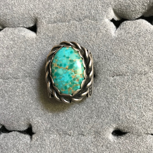 NATIVE American Navajo sterling silver and turquoise ring
