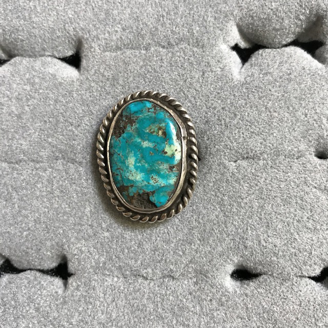 NATIVE American Navajo sterling silver and turquoise ring