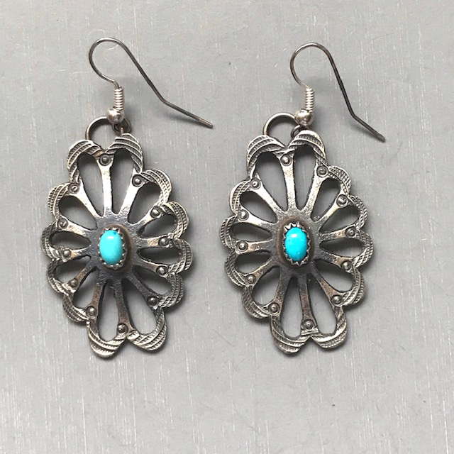 EL BILLAH sterling and turquoise earrings for pierced ears