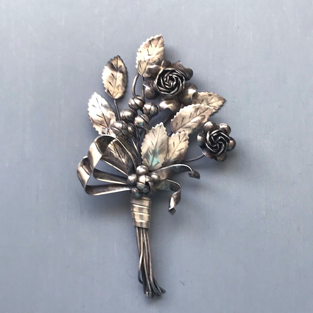 HOBE sterling flower bouquet brooch all hand made and beautifully intricate