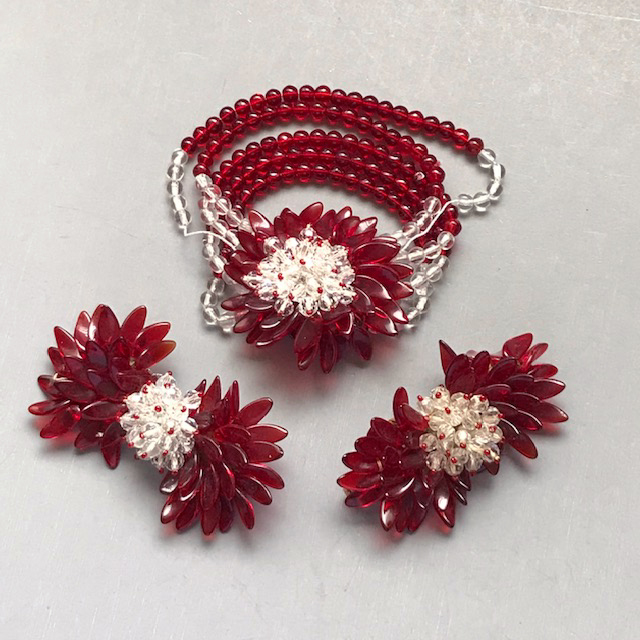 MIRIAM HASKELL AS IS early bracelet and brooches set designed by Frank Hess,