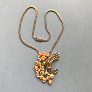 DEROSA necklace, a peach color bouquet of enameled baby roses